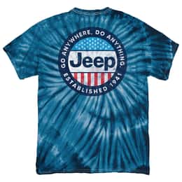Jeep Men's USA Tie Dye Flag T Shirt