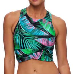 Next by Athena Kalani Third Eye Tropical Print Bra Sized B/C-Cup Shirred  Tankini Swim Top