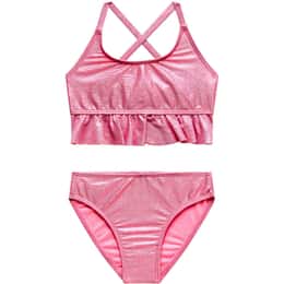Beach Lingo Little Girls' Shine Like A Diamond Ruffle Bikini Set