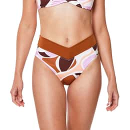 Sanctuary Women's High Leg High Rise V-Waist Bikini Bottoms