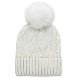 Mitchies Matchings Women's Knitted Faux Pom Hat
