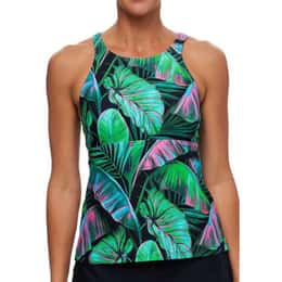 Next by Athena Into The Groove Modera Textured Rib Square Neck Sports Bra  Swim Top & Rib Harmony High Waist Swim Bottom