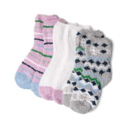 Badgley Mischka Women's 3 Pack Plush Fuzzy Socks