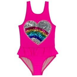 Beach Lingo Toddler Girl's Glitterati Sequin Patch One Piece Swimsuit