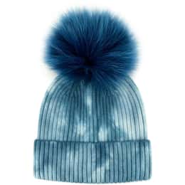 Mitchies Matchings Women's Tie Dye Faux Pom Beanie