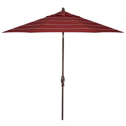 Treasure Garden 9' Auto Tilt Harper Crimson Stripe Octagon Umbrella