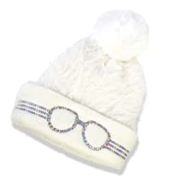 Bling2o Kids' White Snow Knit Beanie