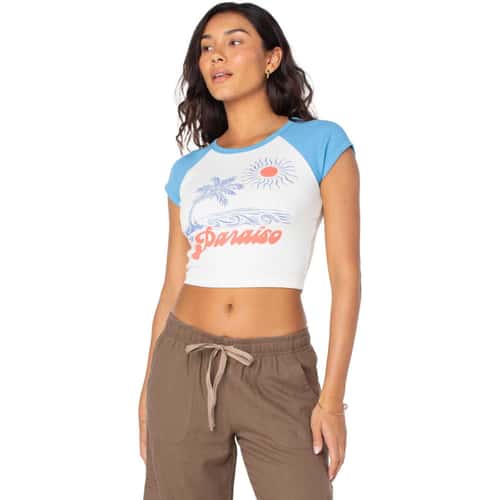 ROXY Women's Paraiso Crop Top T Shirt alt image view 1