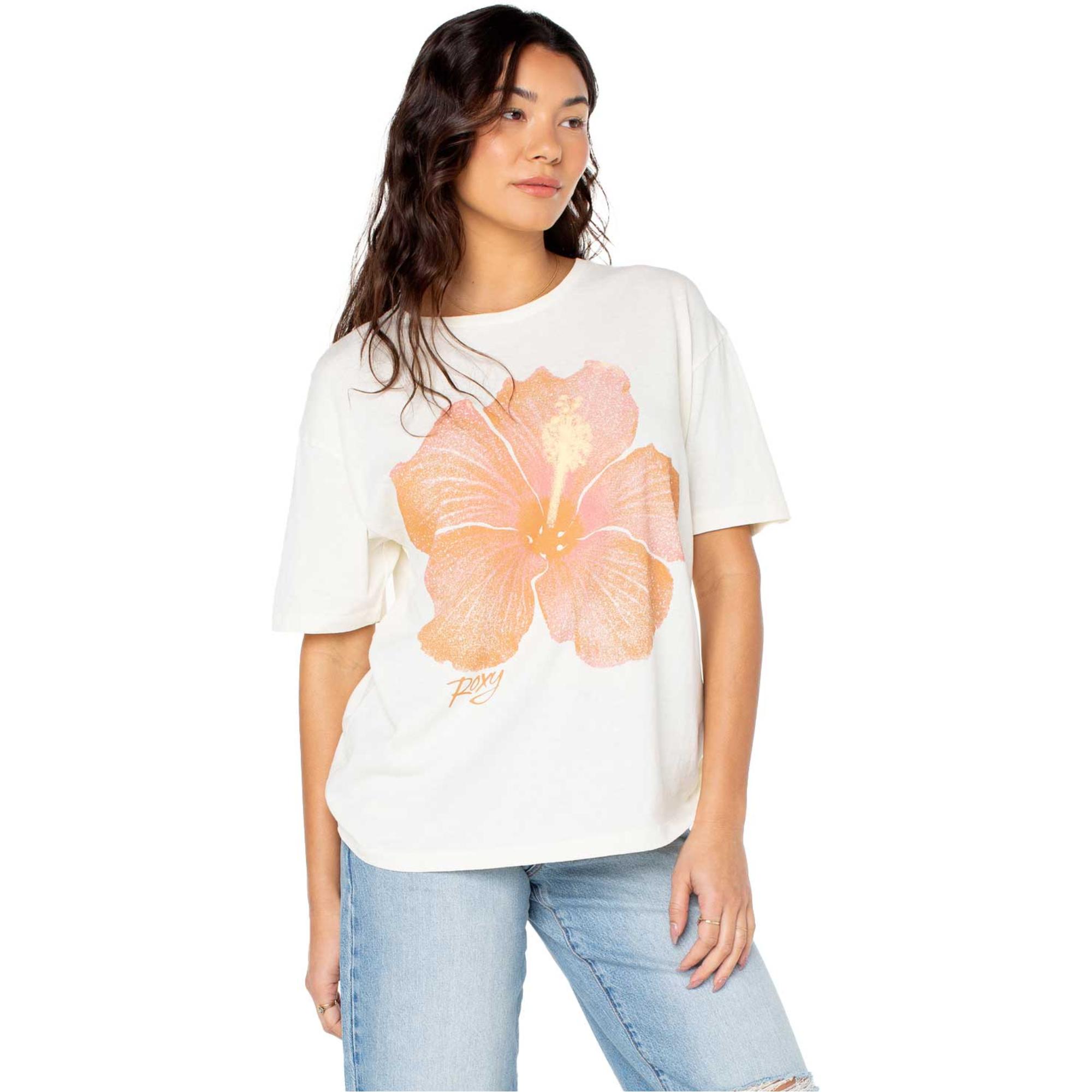 ROXY Women's Hibiscus Spray Oversized T-shirt - Sun & Ski Sports