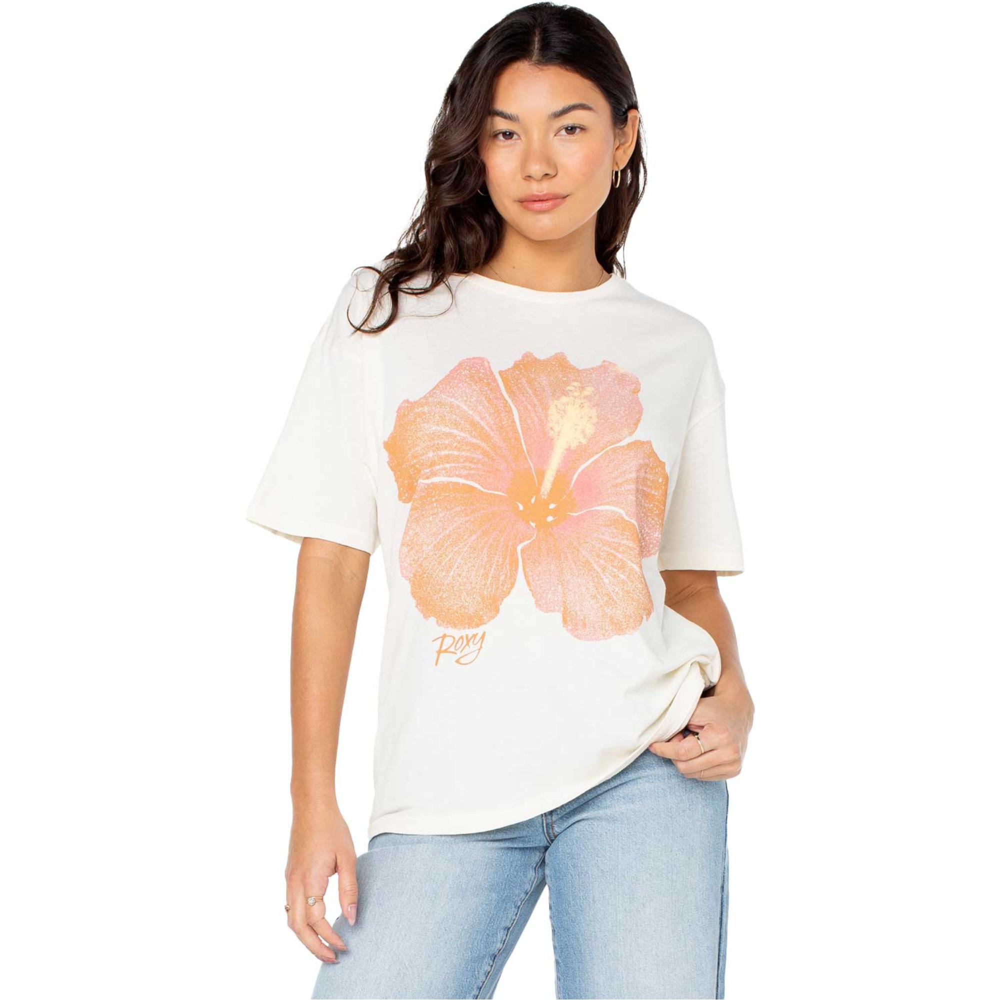 ROXY Women's Hibiscus Spray Oversized T-shirt - Sun & Ski Sports