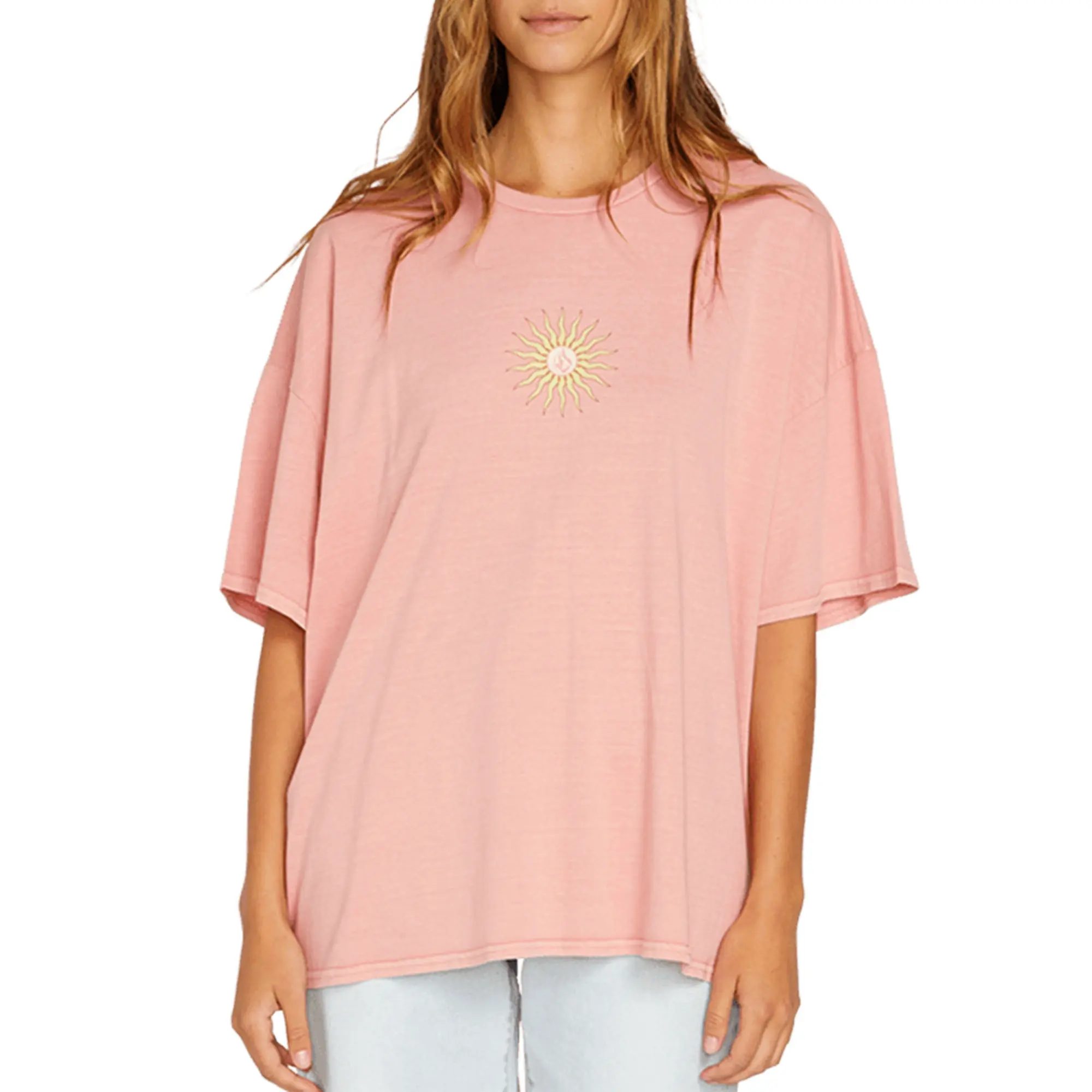 Volcom My Guys T-Shirt Donna A Maniche Corte – Cotone Biologico, Oversize, Morbida, Serigrafia Sul Petto, 28'' HPS