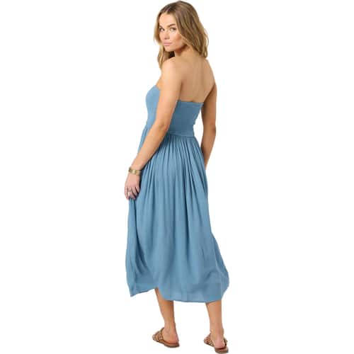 piper asymmetrical midi dress The Ashen Abstract Print Midi Dress in Teal Floral Large