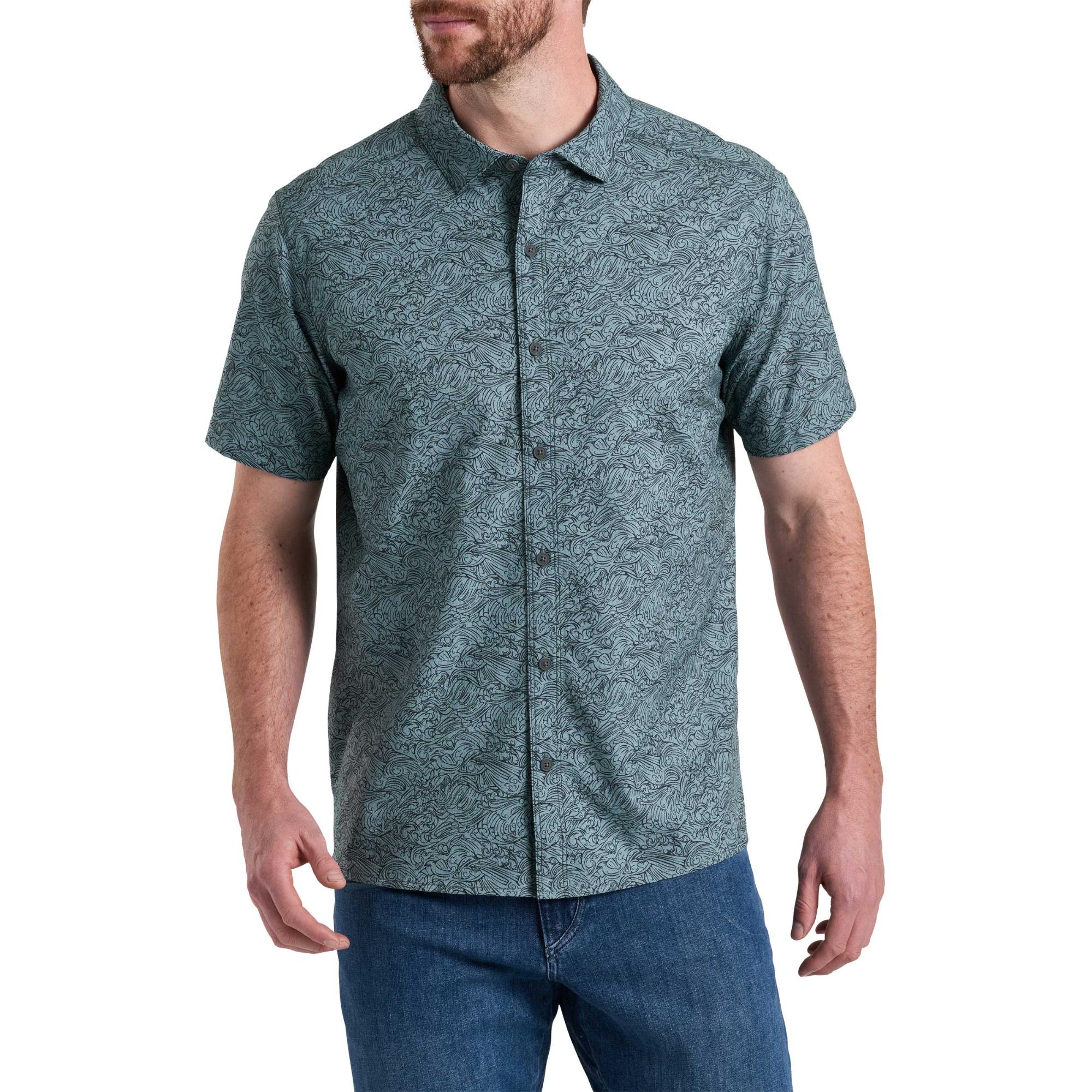 Chemise Kuhl Homme XL - Manches Courtes - Verte à Rayures - Outdoor Randonnée