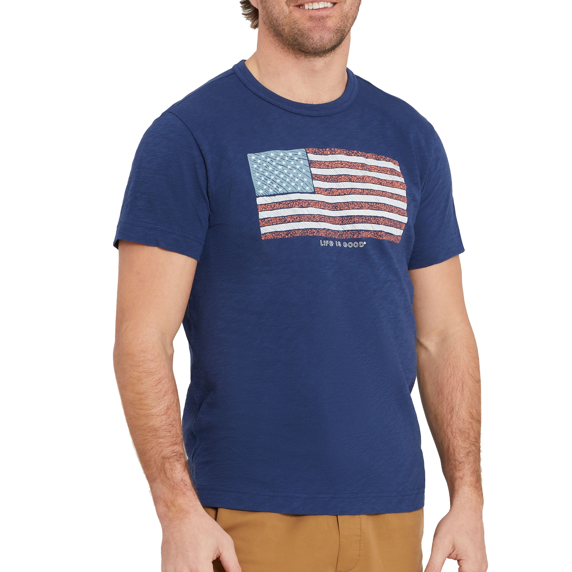 Life Is Good - Mens Yankee Doodle Flag T-Shirt