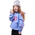Ski Like A Girl Girls' Carolina Blue Pink Glitter Hoodie alt image view 2