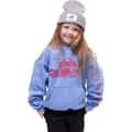 Ski Like A Girl Girls' Carolina Blue Pink Glitter Hoodie alt image view 1