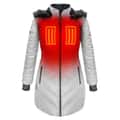 ActionHeat Women's 5V Heated Long Puffer Hooded Jacket alt image view 2