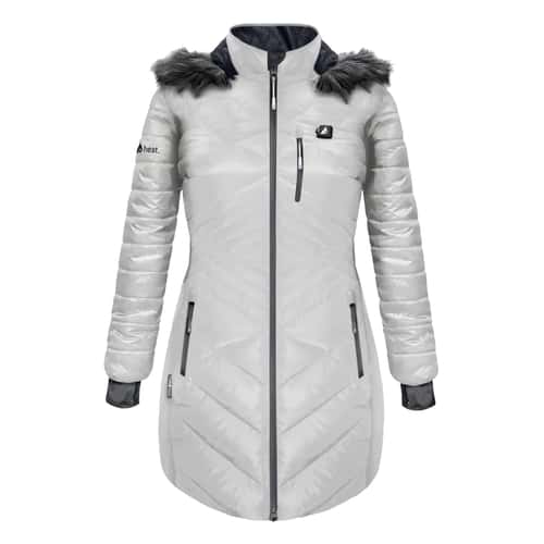 ActionHeat Women's 5V Heated Long Puffer Hooded Jacket alt image view 1