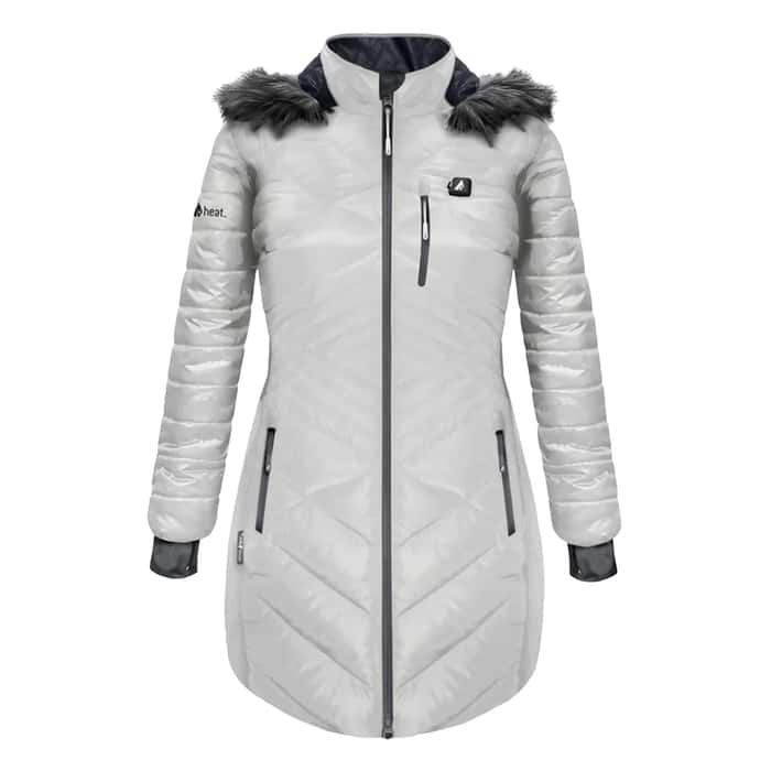 ActionHeat Women's 5V Heated Long Puffer Hooded Jacket