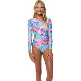 Beach Lingo Girls' Iris Glow Long Seeve Rash Suit