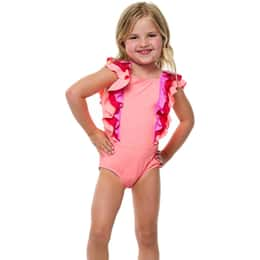 Beach Lingo Little Girls' Sunsets Ruffle One Piece Swimsuit