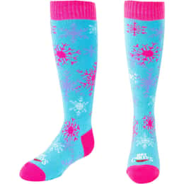 Hot Chillys Kids' Snowflake Mid Volume Ski Socks