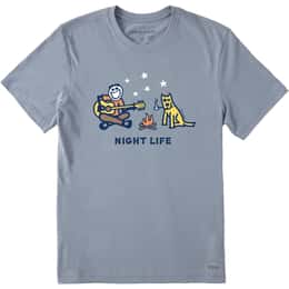 Life Is Good Men's Night Life Short Sleeve Crusher T Shirt