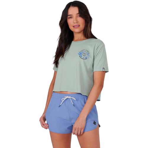 Salty Crew Women's Fin and Yang Crop Short Sleeve T Shirt alt image view 4