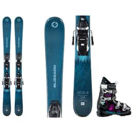 Blizzard Girls' Sheeva Twin Jr Skis with Jr WB 4.5 Bindings + Dalbello Kids' Green Gaia 4.0 GripWalk® Ski Boots Package '24