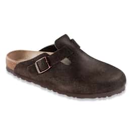 Birkenstock Men's Boston Soft Footbed Suede Clogs Mocha