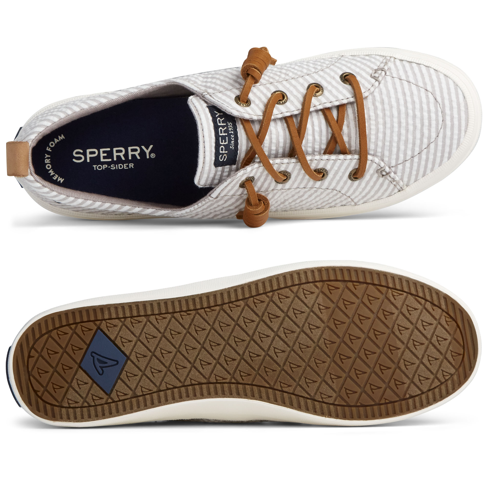 women's crest vibe seersucker stripe sneaker