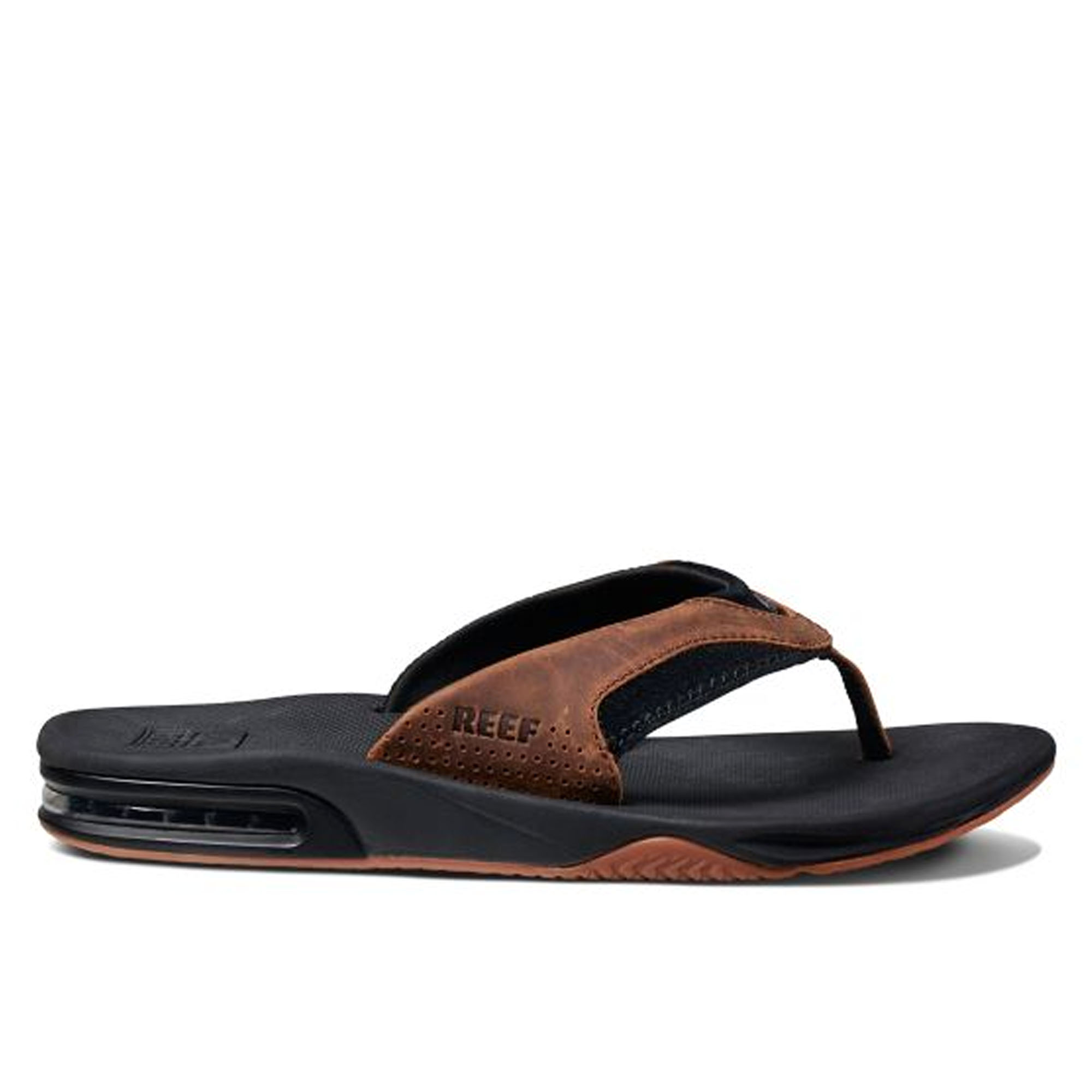 reef leather fanning slippers