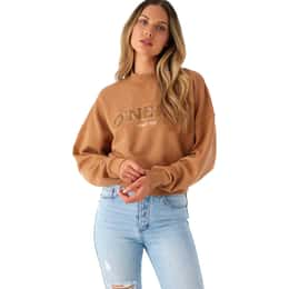 O'Neill Women's Moment Crew Neck Cropped Fleece Sweatshirt