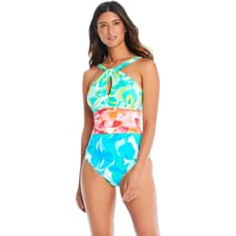 Bleu Rod Beattie Women's Summer Escapes High Neck MIO with Keyhole One Piece Swimsuit