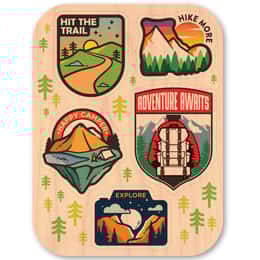 Dust City Wood Sticker Camping Variety Pack Wood Sticker