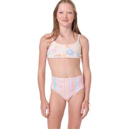 O'Neill Girls' Bali Floral Revo Tie Back Bralette Bikini Set