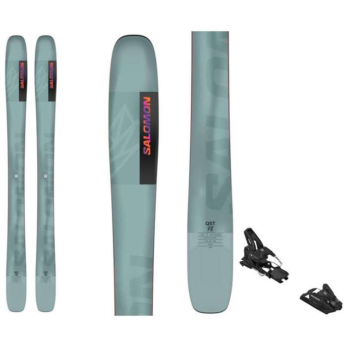 mens salomon skis with ski bindings QST Spark + M10 it makes life simpler on the slopes no matter the snow conditions. Salomon E STANCE 84 Skis