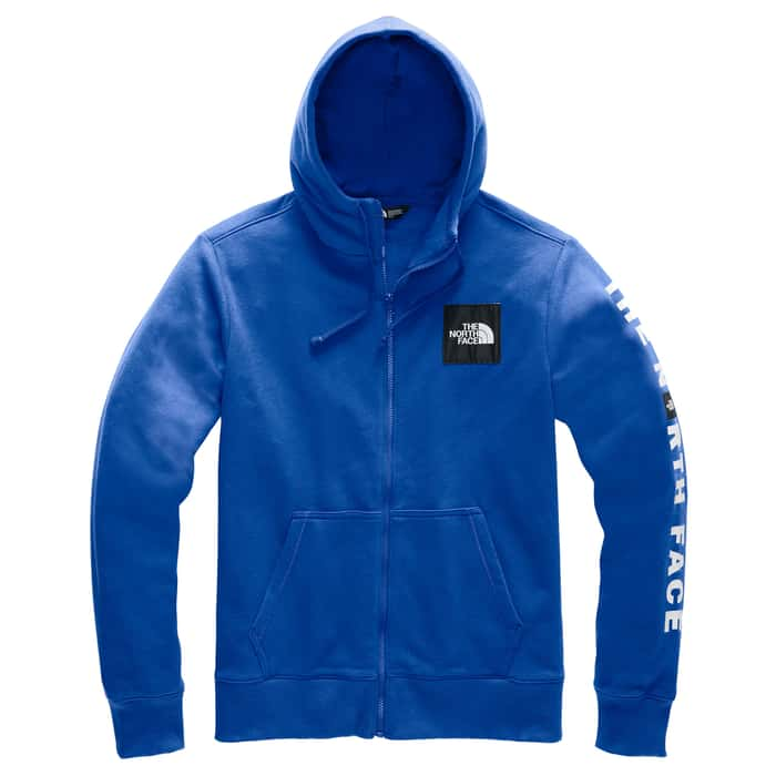 The north face men's red hot sale box patch full zip hoodie