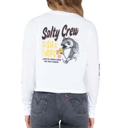 Salty Crew Women's Fish N Chips Long Sleeve Crop T Shirt