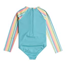 ROXY Girls' Rainbow Stripe Long Sleeve One Piece Swimsuit
