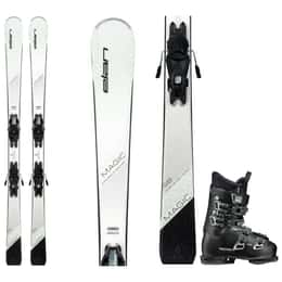 Elan Women's White Magic Snow Skis +  ELW 9.0 GripWalk Light Shift Bindings + Tecnica Mach Sport HV 65 W GripWalk Ski Boots Package '24