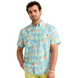 Huk Men's Kona Printed Button Down Short Sleeve Shirt