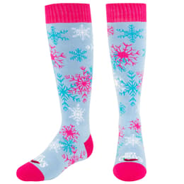 Hot Chillys Kids' Snowflake Mid Volume Ski Socks
