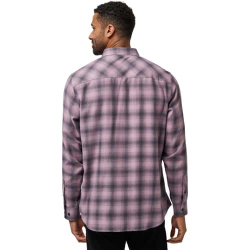 TravisMathew Men's Cloud Flannel Plaid Long Sleeve Button Up Shirt alt image view 2