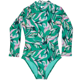 Beach Lingo Girls' Go-Go Lily Long Sleeve Rashguard One Piece Swimsuit
