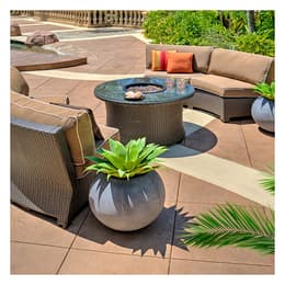 North Cape Cabo Willow 3-Piece Curved Sectional with Fire Pit