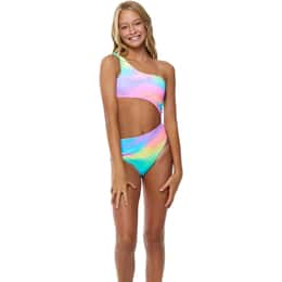 Beach Lingo Girls' Solar Flair One Shoulder Cutout One Piece Swimsuit