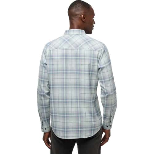 TravisMathew Men's Cloud Flannel Plaid Long Sleeve Button Up Shirt alt image view 2