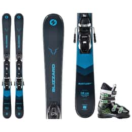 Blizzard Boys' Rustle Twin Jr Skis with Jr 7 WB Bindings + Dalbello Kids' Green Menace 4.0 GripWalk Ski Boots Package '24