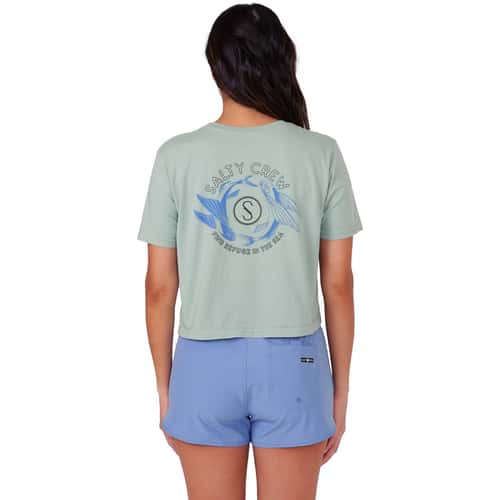 Salty Crew Women's Fin and Yang Crop Short Sleeve T Shirt alt image view 3